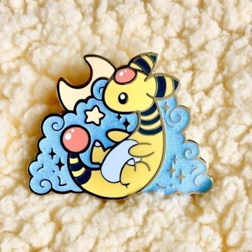 Limited Edition Glitter Enamel Ampharos Pokemon Pin - Picture 2 of 4
